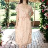 Anna-Kaci Women's V Neck Sequin Wedding Party Maxi Dress Wrap Lace Floral Embroidery Sparkly Evening Long Dress- Medium,Champagne - 4 of 4