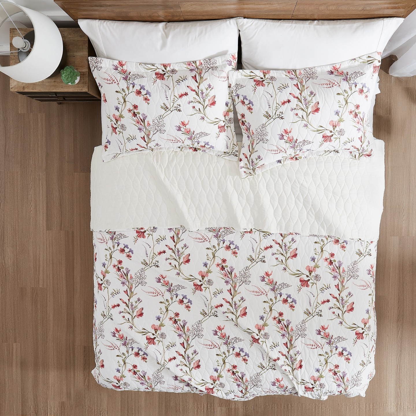 Комплект с покрывалом Modern Threads Ariana 2-Piece Reversible Cotton Floral Quilt Set, цвет: С принтом — фото 3