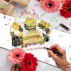 3D Pop Up Fireworks Birthday Cards, Blowable Cake Birthday Card with Music and Multicolor LED Lights Envelope and Blank Wish Card for 40 Years Old - 2 of 4