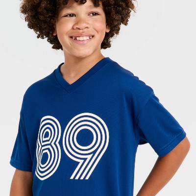Cat & Jack Boys' Short Sleeve Printed Jersey - Cat & Jack™ Navy Blue M — фото 2