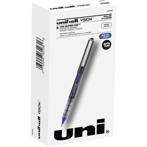 uni-ball Vision Roller Ball Stick Waterproof Pen Blue Ink Micro Dozen - Pack of 12 - 1 of 3