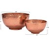 Storied Home Round Hammered Metal Bowls, Set of 2 Sizes - 3 of 4