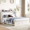 Murphy Bed Cabinet with Foldable Mattress, Queen Murphy Bed with Charging Station, Drawers - 2 of 4