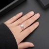 Porsha Wedding Ring Set for Women Engagement Ring Two Matching Bands Sterling Silver by Ginger Lyne - 4 of 4
