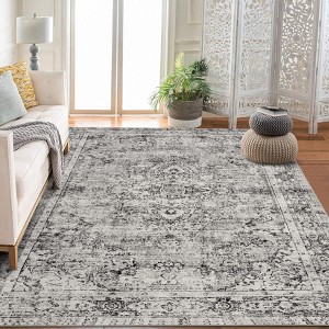 Vintage Boho Area Rug , Non-Slip, Washable, Soft, Short Pile, Non-Shedding Floor Carpet for Living Room,Bedroom Office - 1 of 4