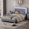 NicBex Twin/Full/Queen Upholstered Bed Frame with Velvet Tufted Headboard,Wood Platform Bed Frame with LED Lights,No Box Spring Needed,Easy Assembly - 2 of 4