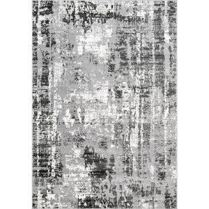 Nuloom Margot Strained Abstract Indoor Area Rug, 4' 3" x 6', Gray - 1 of 4