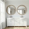 Wooakway 1PC/2PC Circle Wood Frame Beaded Mirror above Sink Console Dresser Rustic Round Wall Mounted Mirror Decor for Living Room 24"/28"/32"/35" - 3 of 4