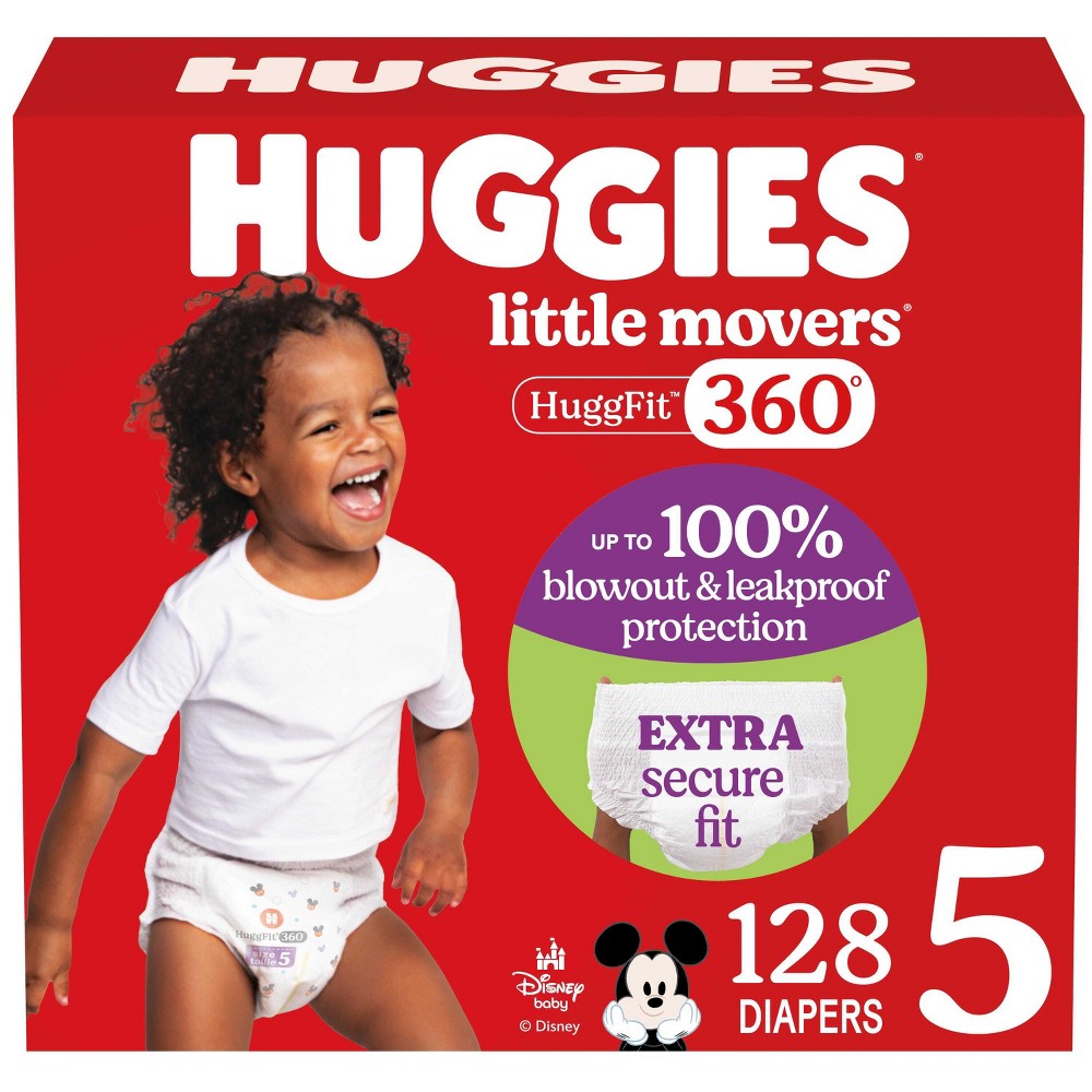 Huggies Little Movers HuggFit 360 Pull On Diapers - Size 5 - 128ct