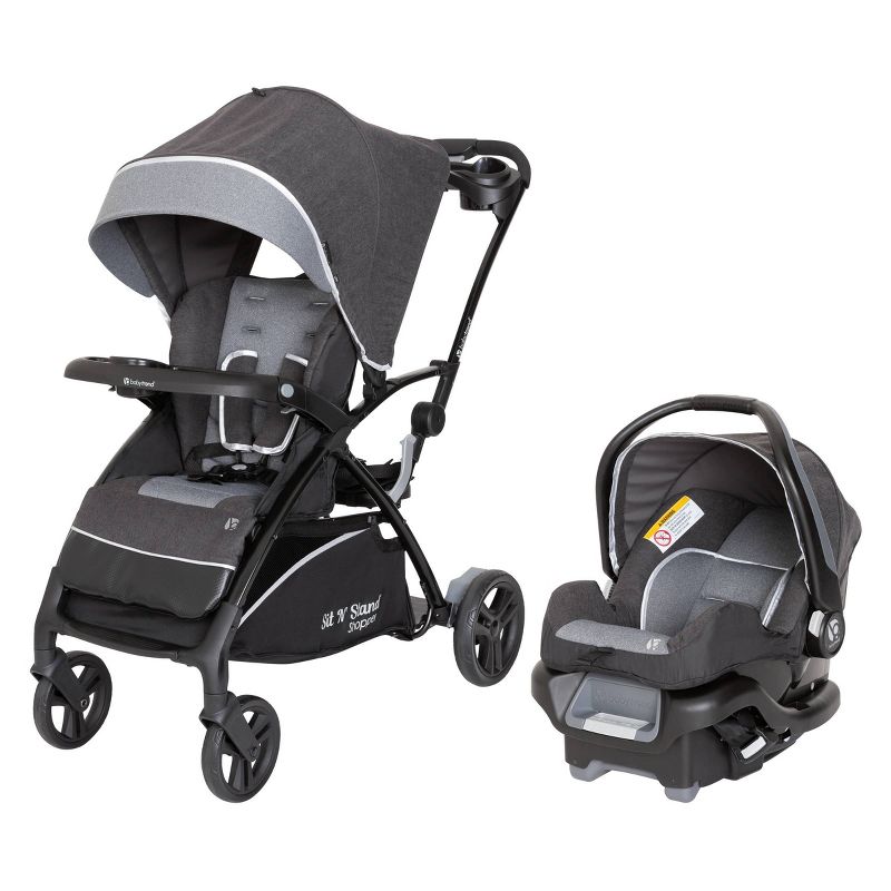 Baby Trend Sit N&#39; Stand 5-in-1 Shopper Stroller Travel System - Gray, 1 of 15
