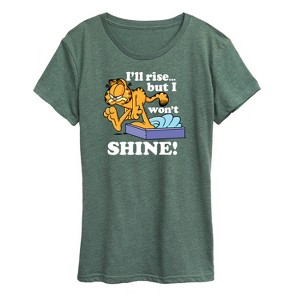 Women's - Garfield - I'll Rise But Won't Shine Short Sleeve Graphic T-Shirt - 1 of 4