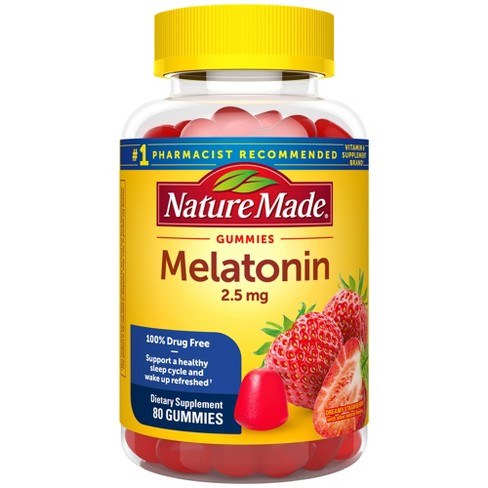 Nature Made Melatonin 100% Drug Free Sleep Aid for Adults 2.5mg Gummies - 80ct - image 1 of 4