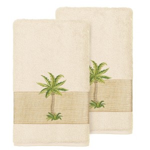Linum Home Textiles 100% Turkish Cotton COLTON Embellished Towel Set - 1 of 2