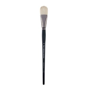 Creative Mark Imperial Professional Chungking Hog Bristle Brush - Filbert , Handmade Long Handle Oil Paint Brushes for Artists, Nickel-Plated Brass - 1 of 4