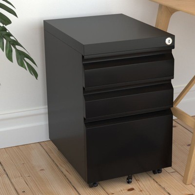 AOBABO  Drawer File Cabinet with Lock,Metal Filing Cabinet with Wheels for Home Office & Business Enterprise, Legal/Letter Size, No Assembled Required