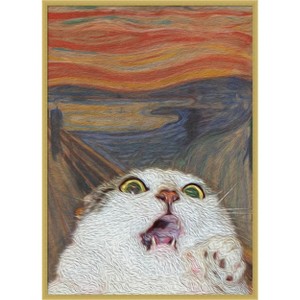 Amanti Art The Meow 01 by Artelele Wood Framed Wall Art Print - 1 of 4