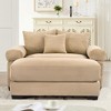 Aukfa Oversized 54.3" Modular Sectional Sofa with 1 Ottoman, Cream Corduroy, Thick Armrests, Ergonomic Cushions, Easy Assembly for Living Room - 2 of 4