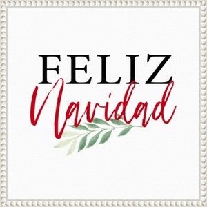 Amanti Art Feliz Navidad Script by Amanti Art Portfolio Canvas Wall Art Print Framed - 1 of 4