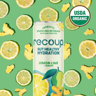 Recoup Lemon Lime Ginger Sparkling Hydration - 12 fl oz