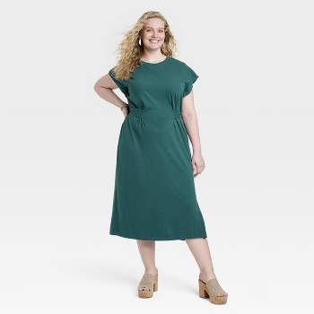 Women's Short Sleeve Knit Wrap Midi Dress - Universal Thread™ 