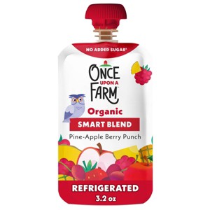 Once Upon a Farm Smart Blend Pine-Apple Berry Punch Organic Snack Pouch - 3.2oz - 1 of 4