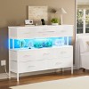 WOWLIVE 9 Dresser for Bedroom, Chest of Drawers with Fabric Drawer, 55’’ TV Stand with Charging Station and LED Lights - 2 of 4