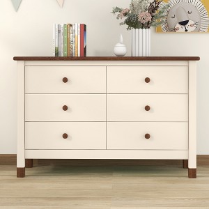 Storage Dresser Wood Storage Cabinets Easy Installation Drawer Cabinet With 6 Drawers Storage Cabinet For Dining Room Living Room Bedroom Study Room - 1 of 4