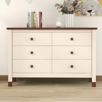 Mordern Wooden Storage Dresser with 6 Drawers,Storage Cabinet for Bedroom - ModernLuxe