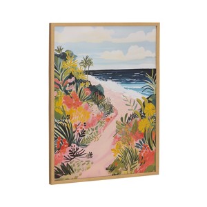 Kate & Laurel All Things Decor 16"x20" Gallery Tropical Bright Ocean Path Landscape Print by The Creative Bunch Studio Gold - 1 of 4