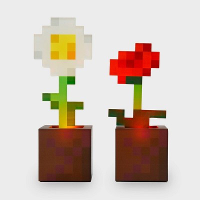 2pc Minecraft Poppy and Daisy Planter Lights