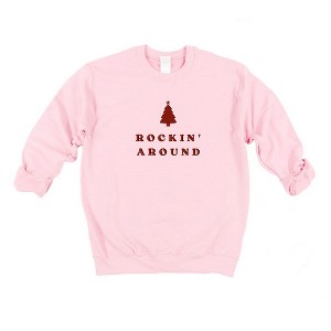Simply Sage Market Women's Graphic Sweatshirt Embroidered Rockin' Around Tree -Red Ink - 1 of 3