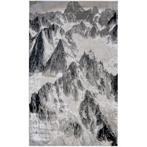 HomeRoots 5' X 8' Black And Silver Abstract Area Rug - 1 of 4