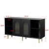 55'' Sideboard Buffet Cabinet, Coffee Bar Cabinet with Glass Door, Kitchen Pantry Cabinet,  Modern Cupboard for Kitchen Living Room Entryway - 3 of 4