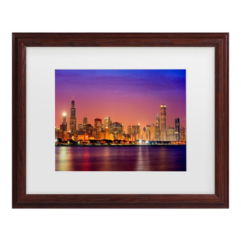 Trademark Fine Art -Mike Jones Photo 'Chicago Dusk full skyline' Matted Framed Art, 2 of 4