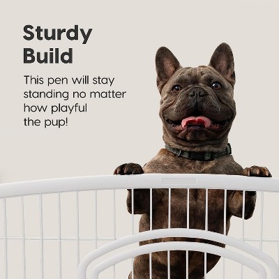 White 24'' Plastic Pet Playpen with Door for Indoor/Outdoor Use