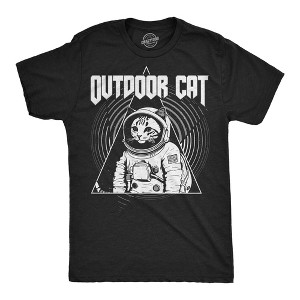 Mens Funny T Shirts Outdoor Cat Sarcastic Space Graphic Tee For Men - Crazy Dog Men's T Shirt - 1 of 4