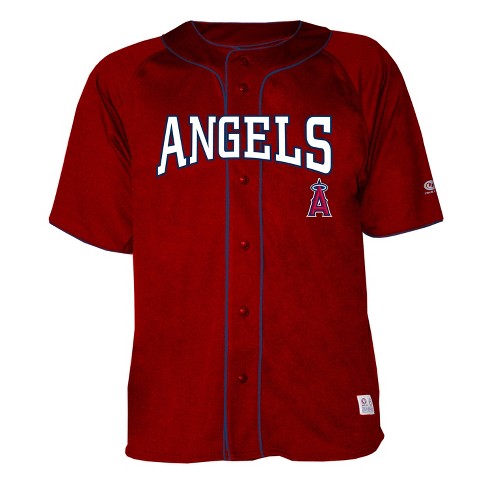 MLB Los Angeles Angels Men's Button-Down Jersey - S