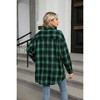 Clearlove Women Plaid Long Shirt Button Down Casual Loose Shirts with Pocket - 3 of 4