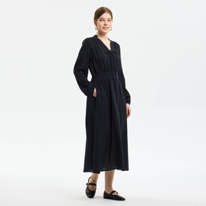 Women's Puff Long Sleeve Maxi Dress - Universal Thread Black XS