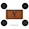 Evergreen Monogram Indoor Outdoor 100% Natural Coir Doormat 28" x 16" |  Letter  "Y" - 2 of 4