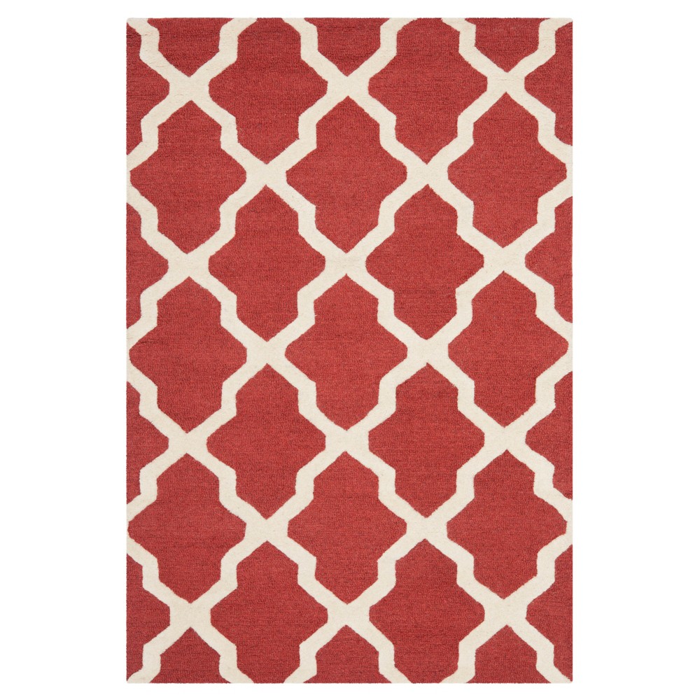 4'x6' Geometric Area Rug Rust/Ivory - Safavieh
