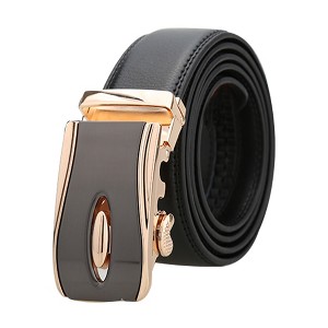 INSPIRE CHIC Mens Automatic Ratchet Leather Belt with Double Stitch Edge Wide 1 1/2" - 1 of 4