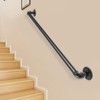 VEVOR Pipe Stair Handrail, 2FT Staircase Handrail, 440LBS Load Capacity Carbon Steel Pipe Handrail, Industrial Handrail with Wall Mount Support,Black - 2 of 4