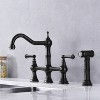 DOMETOUR Dual Handles Kitchen Faucet With Pull-Out Side Spray in - 3 of 4