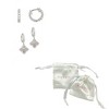 Adornia 14k Gold Plated Mother of Pearl Huggie Set - 3 of 3