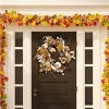Faux 28"D Oak Leaf & Pumpkin Wreath W/ Pine Cones - FXP1056 -Multicolored - Safavieh - 2 of 3