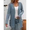 Coolmee Womens Long Sleeve Lightweight Open Front V-Neck Casual Cardigan Sweaters Outerwear with Pockets - 2 of 4