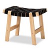 Nahla Rustic Wood Accent Bench Black/Oak Brown - Baxton Studio: Upholstered Farmhouse Style, Polyester, Spot Clean - 4 of 4