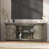 Farmhouse TV Stand for 75" Television, Wood Entertainment Center with Storage & Barn Doors, Adjustable Shelf - 3 of 4