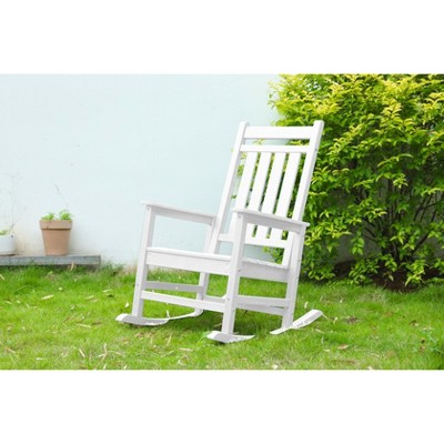 NicBex Oversized Rocking Chair with Wood-Texture, Patio Rocking Chair for Adults, All Weather Resistant Porch Rocker for Garden, Lawn